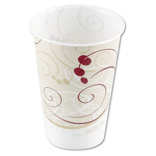 Symphony Design Wax-Coated Paper Cold Cups, ProPlanet Seal, 7 oz, Beige/White, 100/Sleeve, 20 Sleeves/Carton