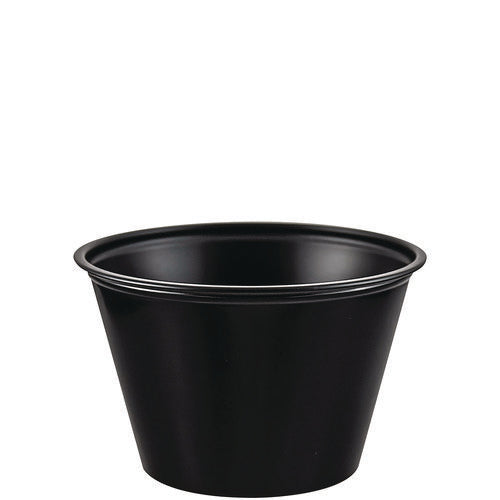 Polystyrene Portion Cups, 4 Oz, Black, 250/bag, 10 Bags/carton