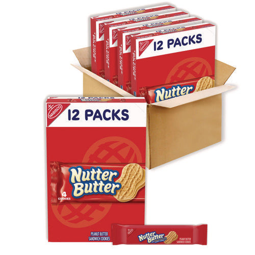 Nutter Butter Cookies, 1.9 oz Pack, 48 Packs/Carton