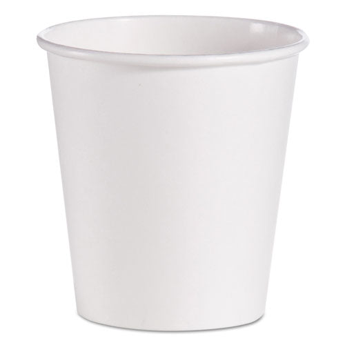 Single-Sided Poly Paper Hot Cups, 10 Oz, White, 1,000/carton