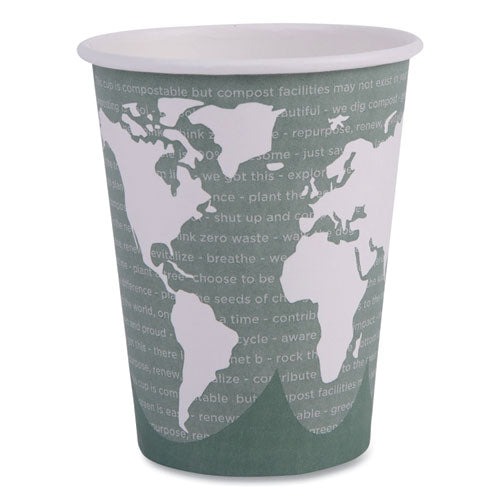 World Art Renewable And Compostable Hot Cups, 12 Oz, Gray, 50/pack