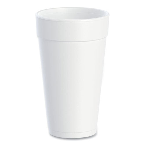 Foam Drink Cups, 20 Oz, White, 25/bag, 20 Bags/carton