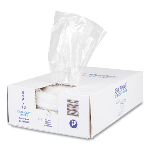 Ice Bucket Liner Bags, 3 Qt, 0.5 Mil, 6" X 12", Clear, 1,000/carton