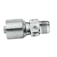 GATES MegaCrimp G25165-0808 Hose Coupling, 3/4-16, Crimp x JIC, Straight Angle, Steel, Zinc