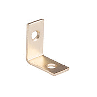 Prosource CB-S01-C4PS Corner Brace, 1 in L, 1 in W, 1/2 in H, Steel, Bright Brass, 1.8 mm Thick Material