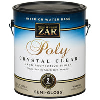 Aqua ZAR 34513 Polyurethane Paint, Semi-Gloss, Liquid, Crystal Clear, 1 gal, Can