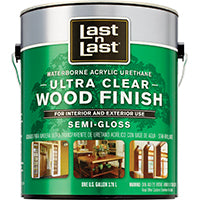 Last n Last 14001 Ultra Clear Wood Finish, Semi-Gloss, Liquid, Ultra Clear, 1 gal, Can