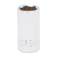 Vulcan MT6490106 Drive Socket, 9 mm Socket, 1/4 in Drive, 6-Point, Chrome Vanadium Steel, Chrome