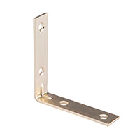 Prosource CB-S03-C4PS Corner Brace, 3 in L, 3 in W, 3/4 in H, Steel, Bright Brass, 2.6 mm Thick Material