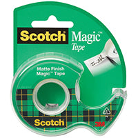 Scotch Magic 105 Office Tape, 300 in L, 3/4 in W, Plastic Backing