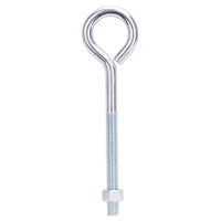 ProSource LR286 Eye Bolt, 9.5 mm Thread, Machine Thread, 3 in L Thread, 1-5/8 in Dia Eye, 292 lb Working Load, Steel