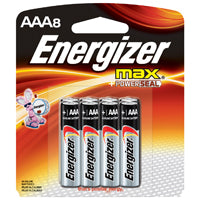 Energizer E92MP-8 Battery, 1.5 V Battery, 1250 mAh, AAA Battery, Alkaline, Manganese Dioxide, Zinc