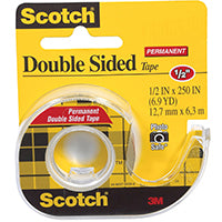 Scotch 136 Office Tape, 250 in L, 1/2 in W, Plastic Backing