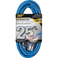 PowerZone Extension Cord, 12 AWG Cable, 5-15P Grounded Plug, 5-15R Grounded Receptacle, 25 ft L, 15 A, 125 V