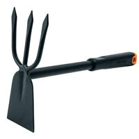 FISKARS 200S Series 373810-1001 Cultivator Hoe, 7-1/4 in W, 12 in L, 3 -Tine