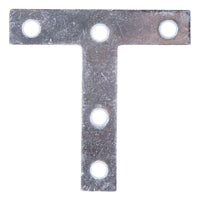 ProSource TP-Z03-C2PS T-Plate, 3 in L, 3 in W, 2 mm Thick, Steel, Zinc