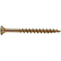 ProFIT 0333138G Screw, #8 Thread, 2 in L, Coarse Thread, Bugle Head, Star Drive, Steel, Yellow Zinc