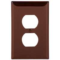 Eaton Wiring Devices 5132B-BOX Receptacle Wallplate, 4-1/2 in L, 2-3/4 in W, 1 -Gang, Nylon, Brown, High-Gloss