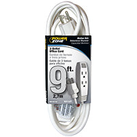 PowerZone Extension Cord, 16 AWG Cable, 5-15P Grounded Plug, 5-15R Grounded Receptacle, 9 ft L, 13 A, 125 V