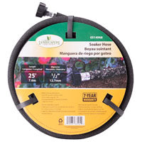 Landscapers Select P174-161101 Soaker Hose, 25 ft L, Plastic Male and Female Couplings, Rubber, Black