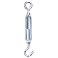 ProSource LR335 Turnbuckle, 7/32 in Thread, Hook, Eye, 6-1/2 in L Take-Up, Aluminum