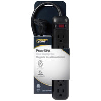 PowerZone OR922009 Outlet Strip, Right Angle Plug, 6 -Socket, 15 A, 125 V