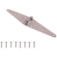 ProSource HSH-S06-C2PS Heavy Duty Strap Hinge, 2.6 mm Thick Leaf, Brushed Stainless Steel, 180 Range of Motion