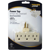 PowerZone OR101100 Outlet Adapter, 125 V, 3 -Outlet, White