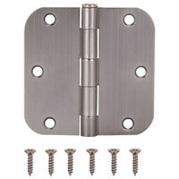 ProSource 20347ANX Door Hinge, Steel, Antique Nickel, Loose Pin, 180 deg Range of Motion, Screw Mounting