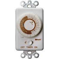 Woods 59745 Mechanical Timer, 20 A, 125 V, 2500 W, 24 hr Time Setting, 24 On/Off Cycles Per Day Cycle, White