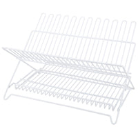 Simple Spaces JI-22W-3L Dish Rack, 20 lb Capacity, 18-1/4 in L, 12-3/4 in W, 11 in H, Steel, White, White PE Coated