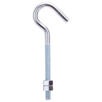 ProSource LR325 Hook Bolt, 7.8 mm Thread, 2-7/8 in L Thread, 5 in L, Steel, Zinc