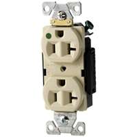 Eaton Wiring Devices AH8300V Duplex Receptacle, 2 -Pole, 20 A, 125 V, Back, Side Wiring, NEMA: 5-20R, Ivory