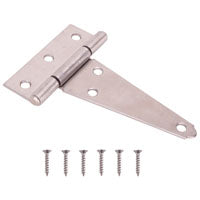 ProSource HTH-S04-C1PS T-Hinge, Stainless Steel, Brushed Stainless Steel, Fixed Pin, 180 deg Range of Motion