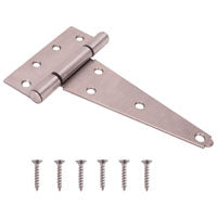 ProSource HTH-S06-C1PS T-Hinge, Stainless Steel, Brushed Stainless Steel, Fixed Pin, 180 deg Range of Motion