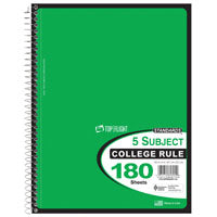 TOP FLIGHT WB2185DPF 4511955 Notebook, Micro-Perforated Sheet, 180-Sheet, Wirebound Binding