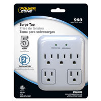 PowerZone OR802155 Tap Surge Protector, 15 A, Gray & White