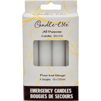 CANDLE-LITE 3745595 Emergency Candle, 25 to 30 hr Burning, White Candle