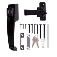 ProSource 47020-UK-PS Pushbutton Latch, Zinc, Black, 5/8 to 1-1/2 in Thick Door, 5/8 in Backset, 5-7/8 in Lever/Knob