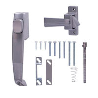 ProSource 47015-U-PS Pushbutton Latch, Zinc, Aluminum, 5/8 to 1-1/2 in Thick Door, 5/8 in Backset, 5-7/8 in Lever/Knob