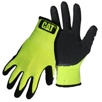 GLOVES LTEX PALM HIVIS GRN MED