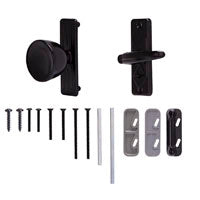 ProSource 47035-UK-PS Knob Latch, Zinc, Black, 5/8 to 1-1/2 in Thick Door, 1 in Backset