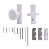 ProSource 47035-UW-PS Knob Latch, Zinc, White, 5/8 to 1-1/2 in Thick Door, 1 in Backset