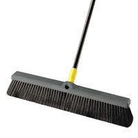 Quickie 00523 Push Broom, 18 in Sweep Face, Polypropylene Bristle, Steel Handle