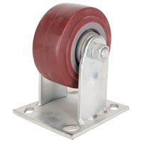 ProSource JC-P01 Rigid Caster, 4 in Dia Wheel, 2 in W Wheel, PU Wheel, Gray, 350 lb, Steel Housing Material