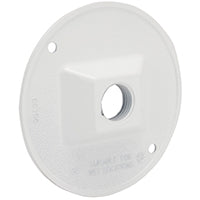 HUBBELL 5193-6 Cluster Cover, 4-1/8 in Dia, 4-1/8 in W, Round, Metal, White, Powder-Coated