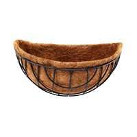 Landscapers Select GB-4315-3L Wall Basket with Natural Coconut Liner, Half-Circle, 22 lb Capacity, Matte Black