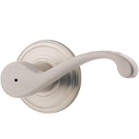 Kwikset Signature Series 730CHL15RCLRCSBX Privacy Lever, 4-7/32 in L Lever, Satin Nickel