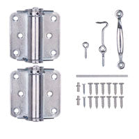 ProSource LR-114-ZP-PS Hinge Set, Steel, Sliver, Zinc, 22-Piece, For: Lightweight Wood Screen Doors