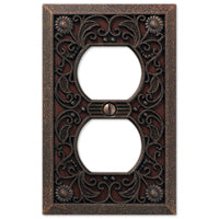 Amerelle 65DDB Wallplate, 4-1/2 in L, 2-13/16 in W, 1 -Gang, Metal, Aged Bronze